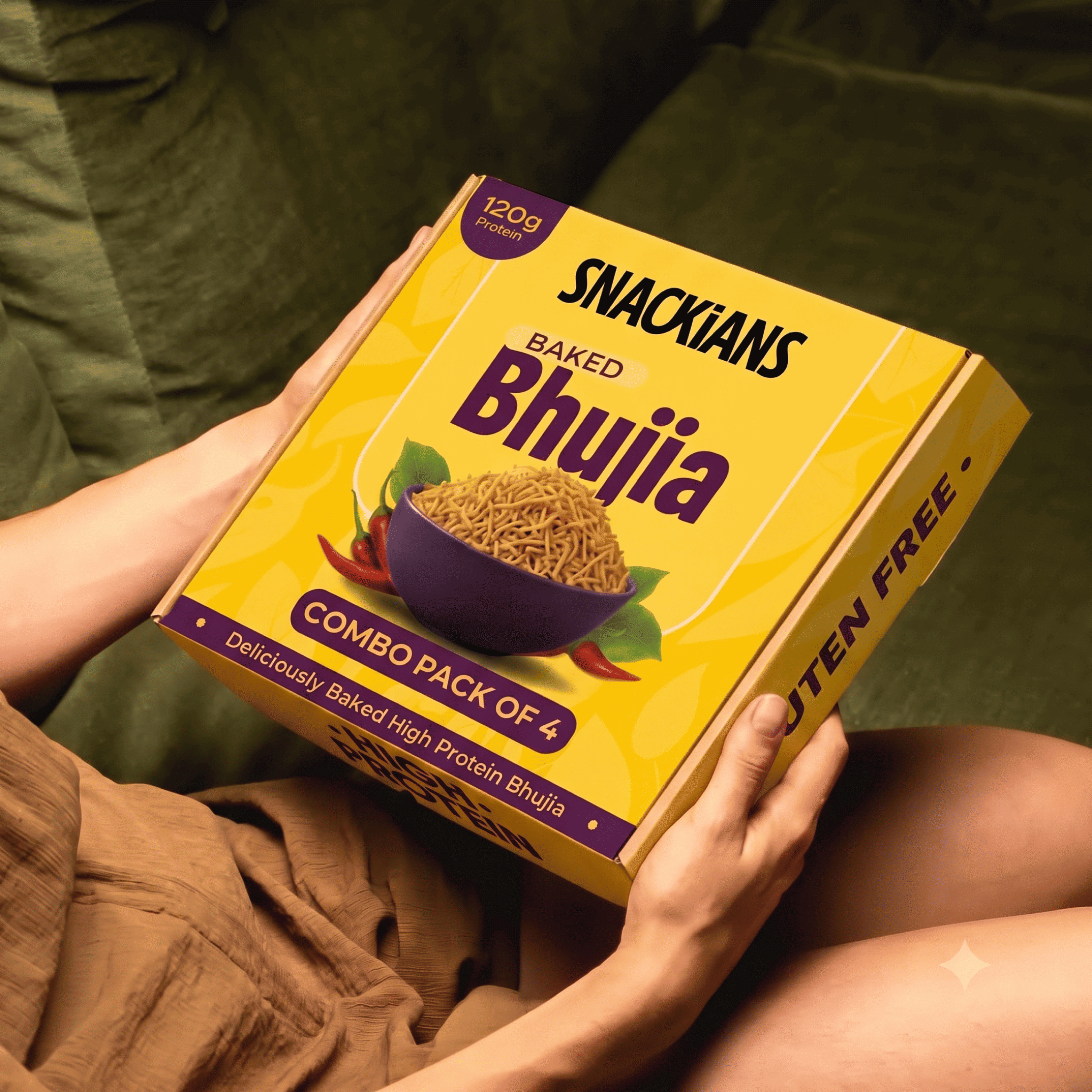 Bhujia Lovers Box (4 x 175 Grams) - 120 GRAMS PROTEIN !